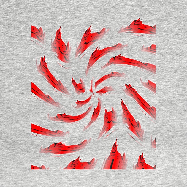 Red Forms Whirl Pattern by SpieklyArt